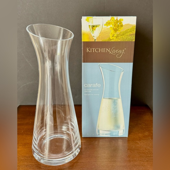 NEW Kitchen Living 10.5" Angled Polished Rim 0.9L Wine Water Glass Carafe - Picture 7 of 10